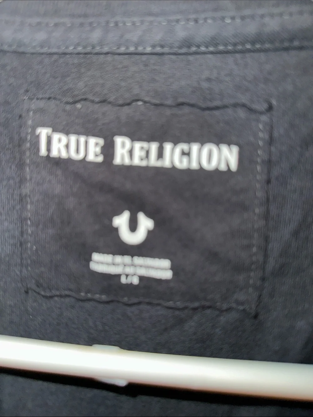 True Religion Black Tee with Metallic Gold Snake Graphic